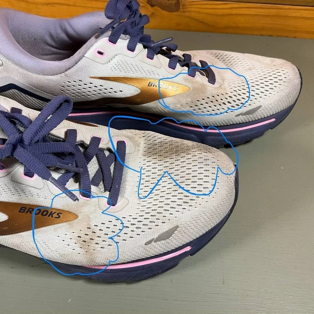Brooks Ghost 15 Womens Size 11.5D Gray/Purple Athletic #1203801D492 Running Shoe